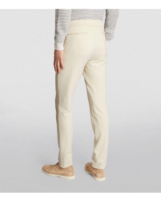 Marco Pescarolo Natural Silk-cashmere Drawstring Trousers for men