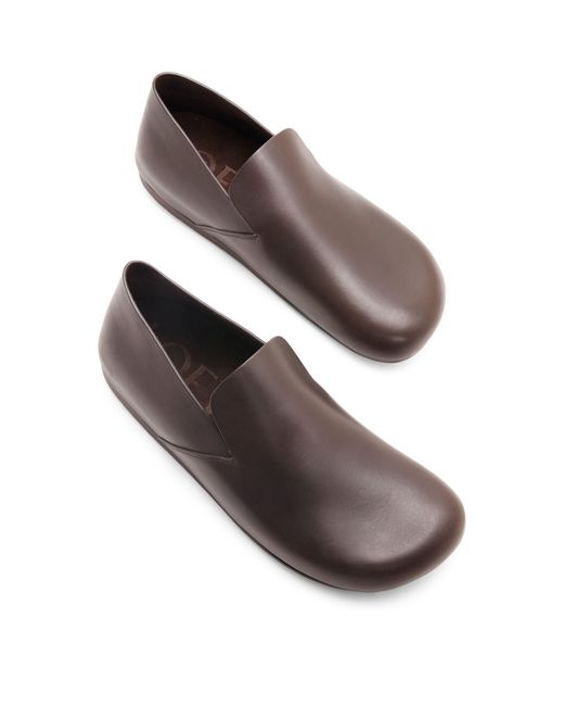 Loewe Brown Leather Lago Clogs for men