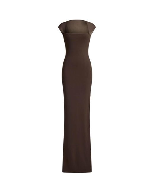 Ralph Lauren Brown Jersey Waverley Maxi Dress