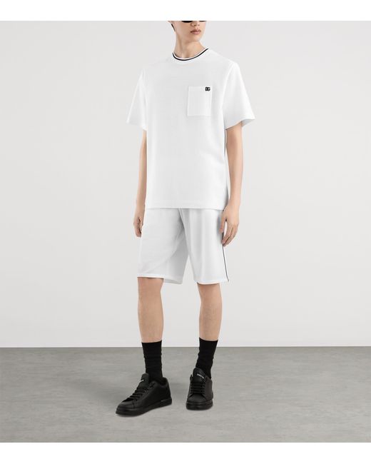Dolce & Gabbana White Cotton Piqué T-Shirt for men