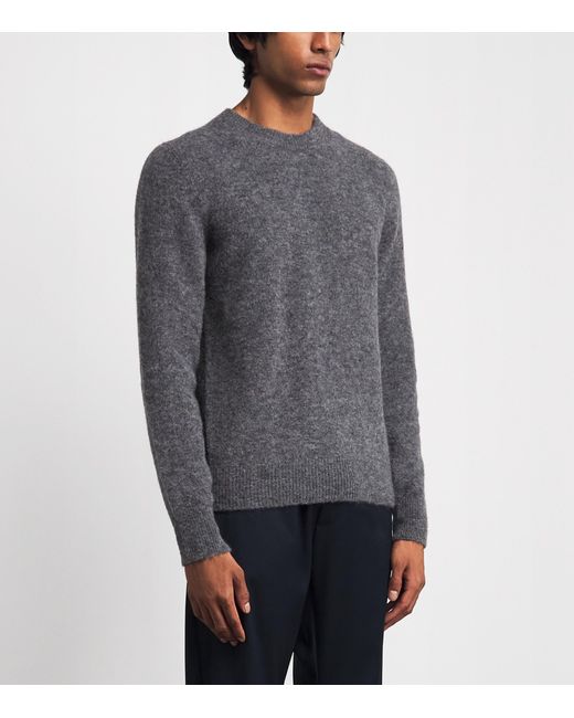Barena Gray Alpaca-Blend Crew-Neck Sweater for men