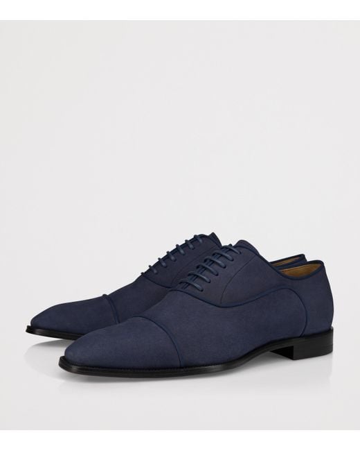 Christian Louboutin Blue Greggory Nubuck Leather Oxford Shoes