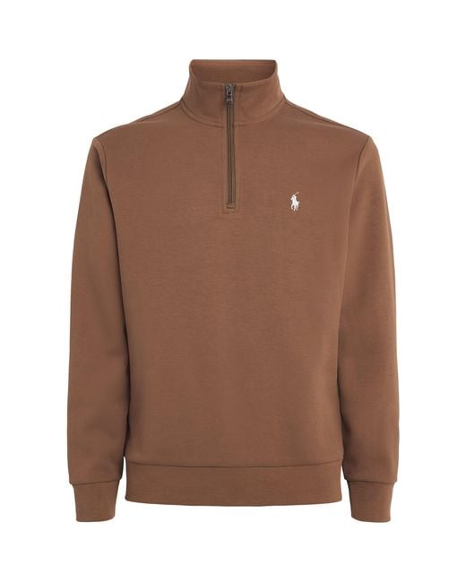 Polo Ralph Lauren Brown Polo Pony Quarter-Zip Sweatshirt for men