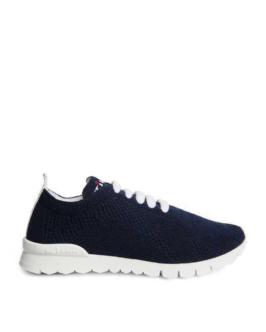 Kiton Blue Cashmere Low-top Sneakers