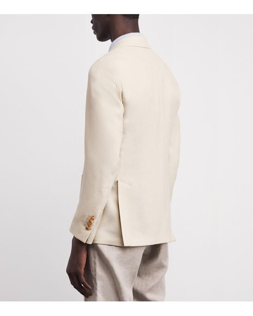 Lardini Natural Wool-Cotton Patch Pocket Blazer for men