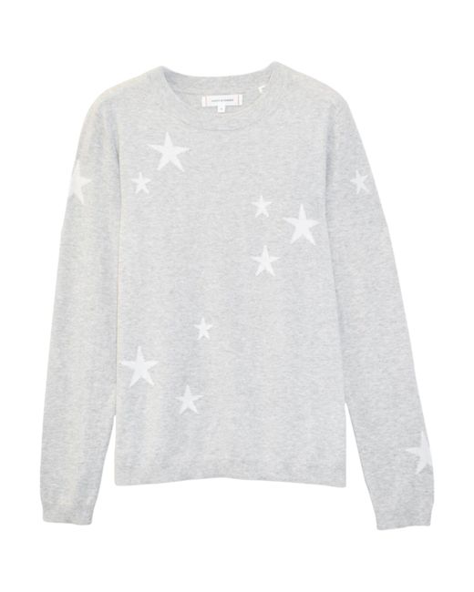 Chinti & Parker White Cotton Star Pattern Sweater