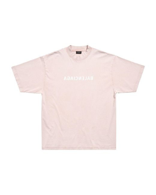 Balenciaga Pink Logo T-shirt for men