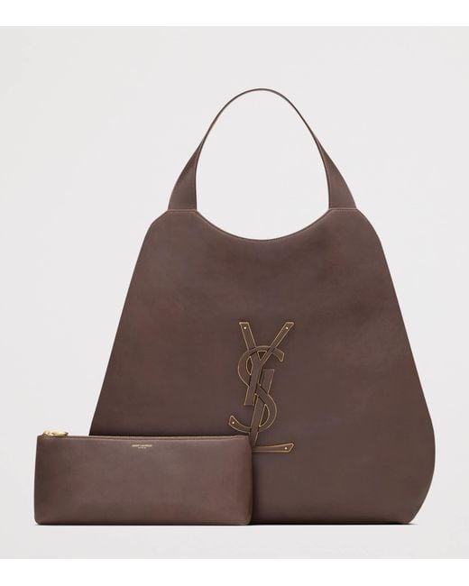 Saint Laurent Brown Maxi Calfskin Icare Tote Bag
