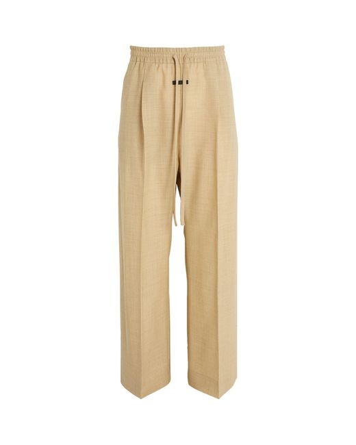 Fear Of God Natural Wool Pleated Drawstring Trousers for men
