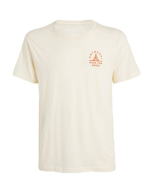 COTOPAXI White Logo Llama Print T-shirt for men