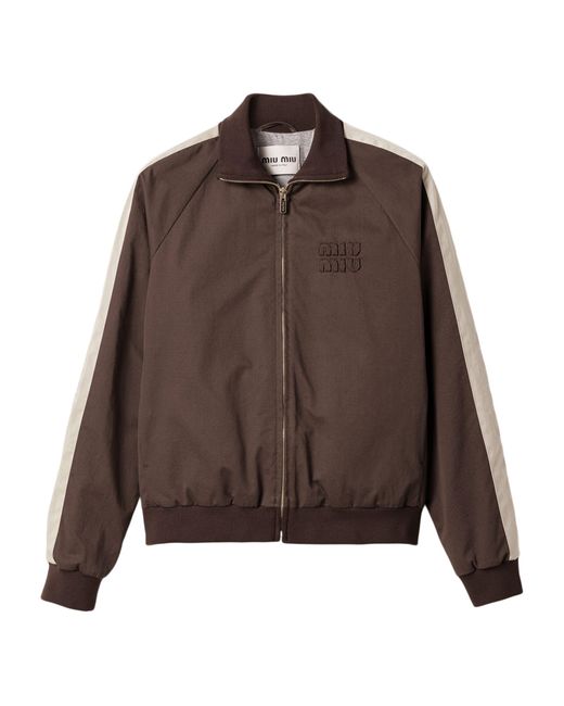 Miu Miu Brown Cotton Twill Blouson Jacket