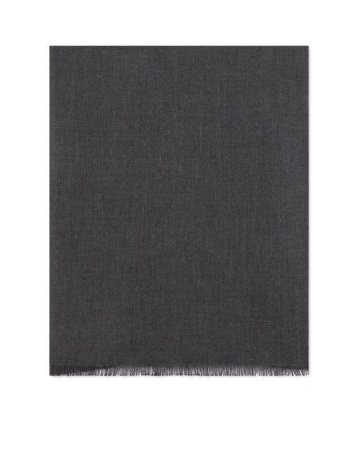 Tom Ford Black Cashmere-Silk Logo Scarf for men