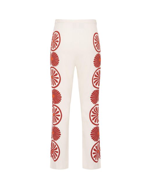 LaDoubleJ Red Patterned Stretch Trousers