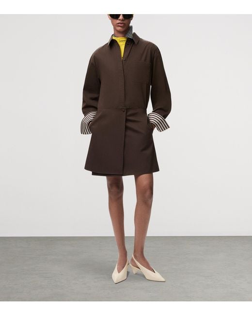 Loewe Brown Adjustable Mini Shirt Dresss