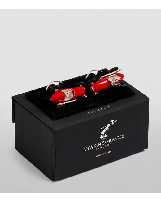 Deakin & Francis Red Sterling Racing Car Cufflinks for men