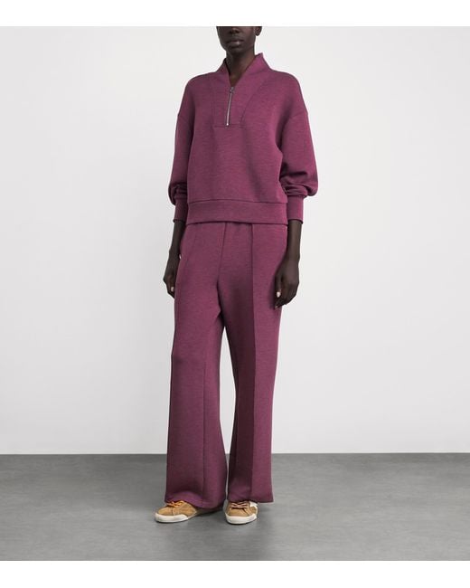 Varley Purple Doublesoft Davidson Quarter-Zip Sweatshirt