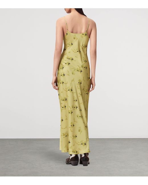 AllSaints Metallic Floral Print Bryony Maxi Dress