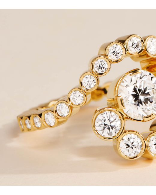 Sophie Bille Brahe Metallic And Diamond Ensemble Escargot Ring