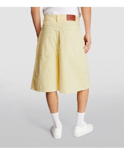 Studio Nicholson Natural Garment-dyed Wide-leg Shorts for men