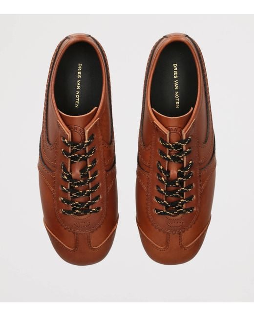 Dries Van Noten Brown Leather Dustin Sneakers