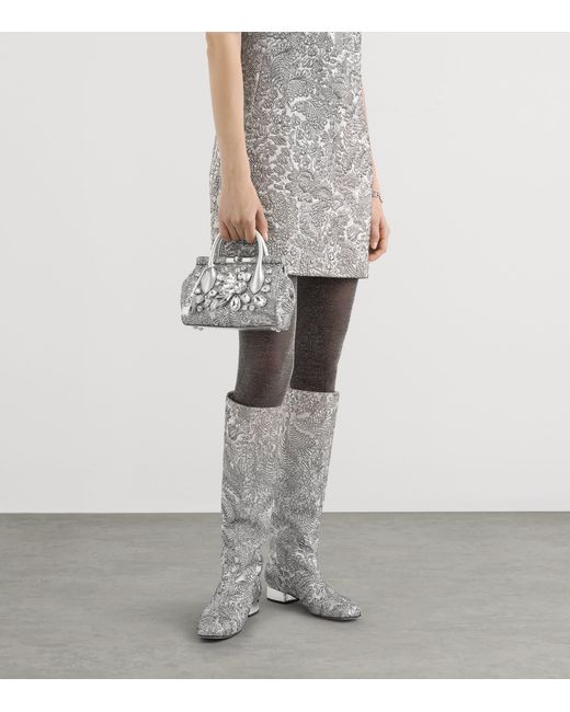 Dolce & Gabbana Metallic Embroidered Marlene Top-Handle Bag