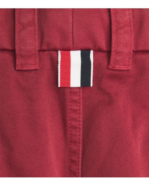 Thom Browne Red Cotton Chinos for men