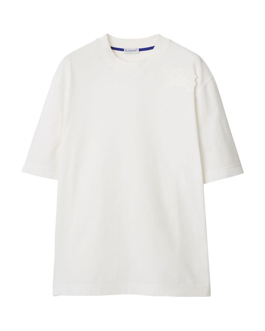 Burberry White Embroidered Ekd T-shirt