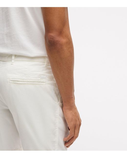 Boss Gray Stretch-Cotton Slim Shorts for men