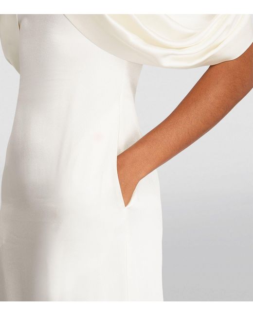 Stella McCartney White Draped Half-sleeve Maxi Dress
