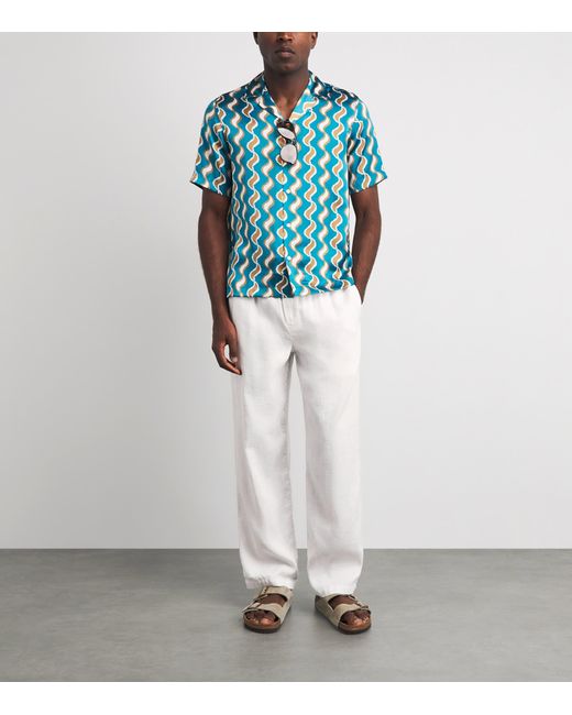 Frescobol Carioca White Cotton-Linen Luan Chinos for men