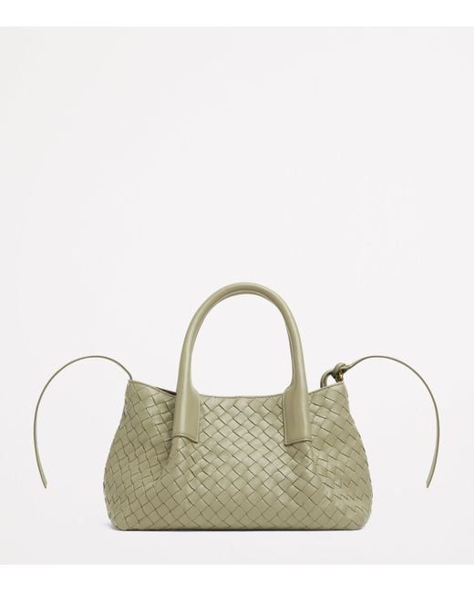 Bottega Veneta Metallic Small Leather Intrecciato Pinacoteca Tote Bag