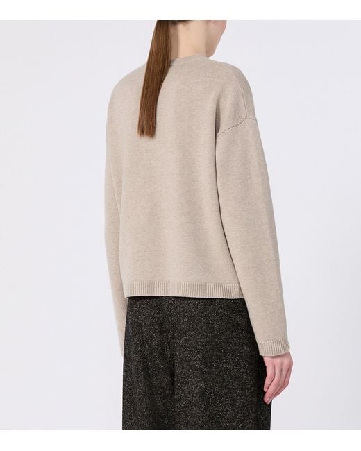 Max Mara White Wool-Cashmere Sweater