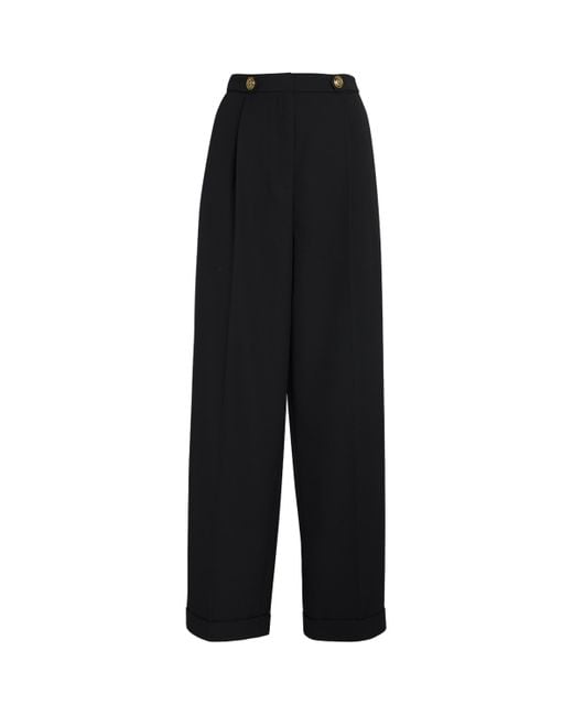 Sandro Black Wool-Blend Trousers