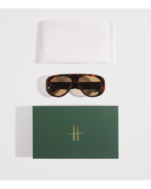 Le Specs Brown Dream Boat Aviator Sunglasses