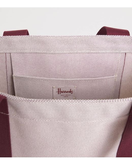 Harrods Purple Medium Logo Tote Bag