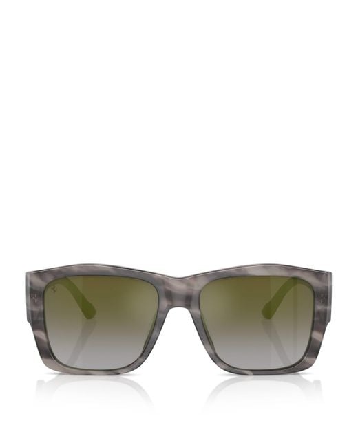 Ferrari Green Acetate Square Sunglasses