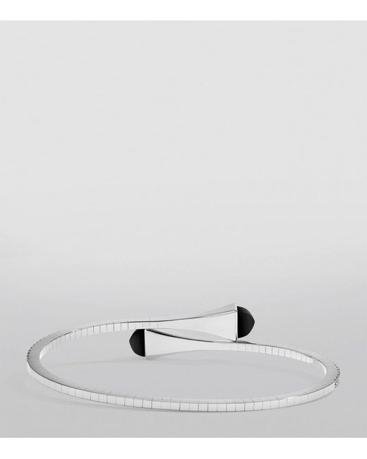 Marli New York White Midi, Diamond And Onyx Cleo Slip-On Bracelet