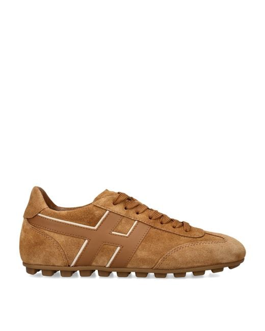 Hogan Brown Suede Allacciato Sneakers for men