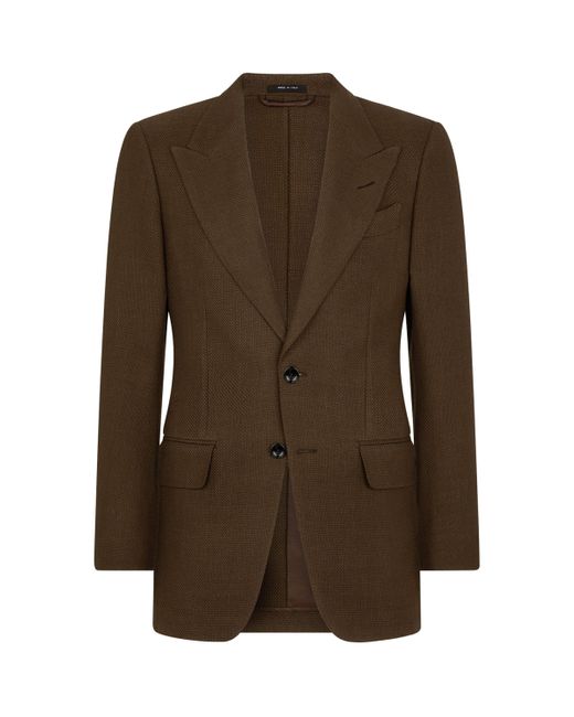 Tom Ford Brown Wool-Blend Shelton Blazer