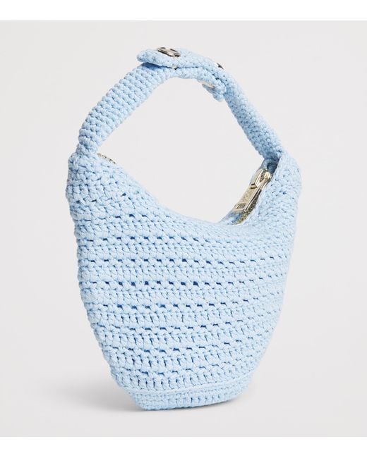 Sandro Blue Crochet Mini Bag