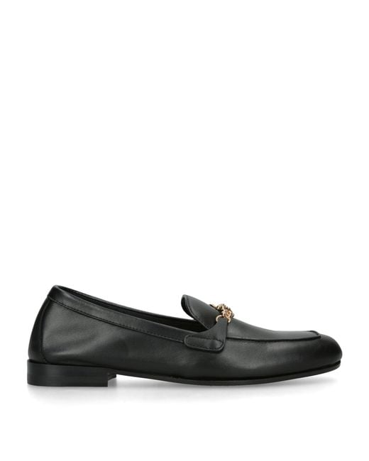 Versace Black Calfskin Medusa Loafers