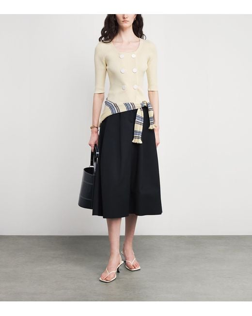 Claudie Pierlot Natural Knitted Button-Up Top