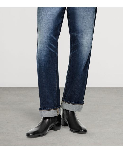 Tom Ford Black Goatskin Ankle Boots for men