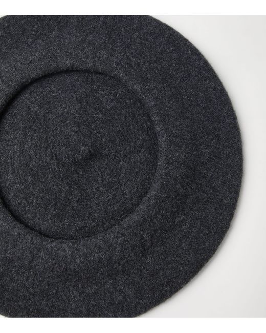 Brunello Cucinelli Black Wool Beret