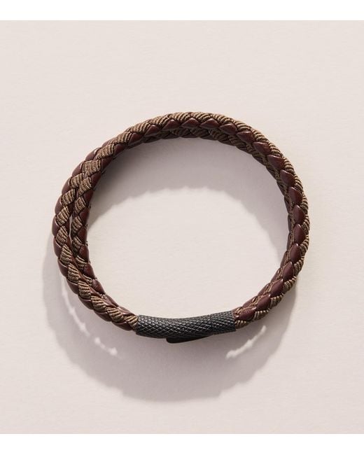 Tateossian Brown Leather Chelsea Bracelet for men