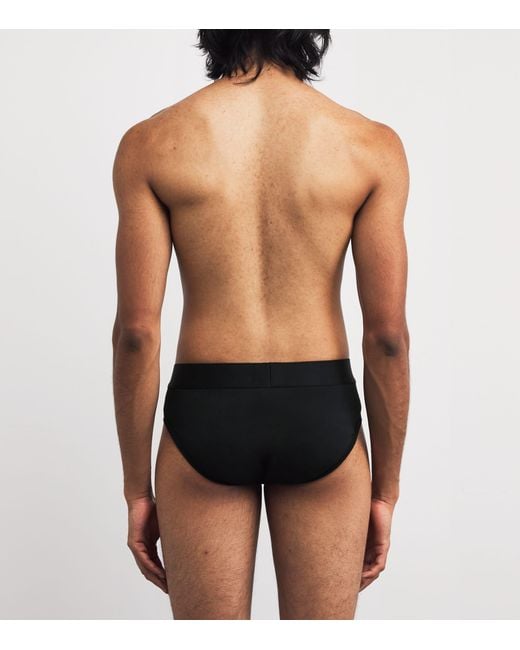 Emporio Armani Black Stretch-Cotton Logo Briefs for men