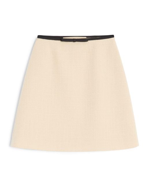 Valentino Natural Wool-Blend Mini Skirt