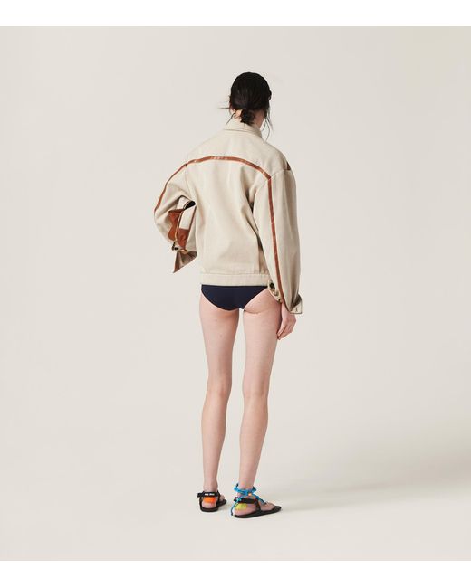 Miu Miu Natural Jacquard Canvas Jacket