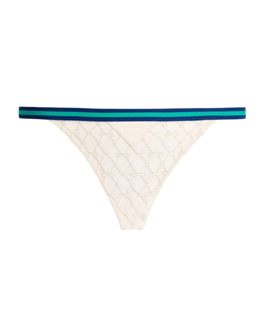 Fleur du Mal Blue Mesh Serena Thong