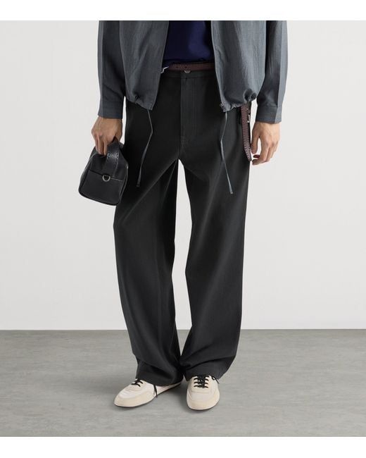 Prada Black Cotton Straight-Leg Triangle Jeans for men